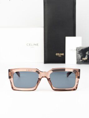 Celine CL40280U 74V “3 Dots” Rectangle Sunglasses – Dusty Pink Crystal / Blue Celine | Accessories | Celine 3 Dots Cl4276u 93n Men Brand  main image 4